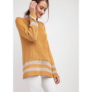 Mustard Athletic Stripe Sweater